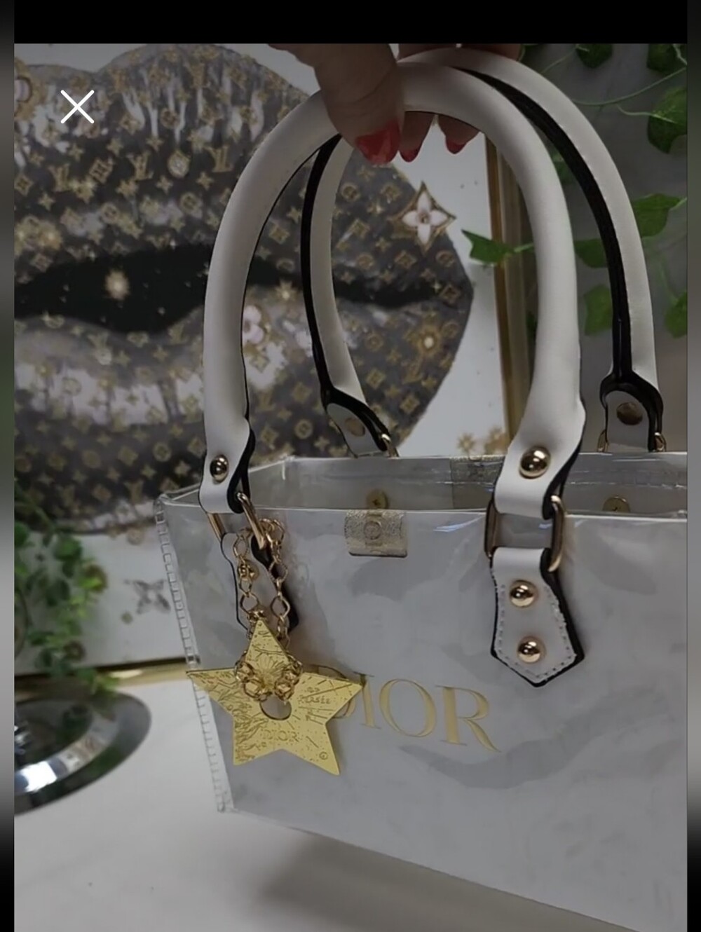 Authentic Dior PVC Shopping Retail Tote W/ Authentic Dior Charm Limited Edition - Picture 15 of 15